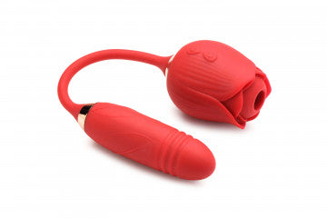 Bloomgasm Romping Rose Suction and Thrusting Vibrator
