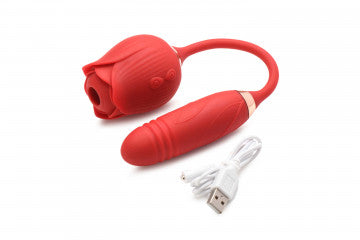 Bloomgasm Romping Rose Suction and Thrusting Vibrator